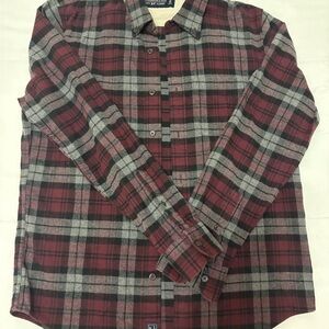 Abercrombie Men's Plaid Shirt - Red and Gray